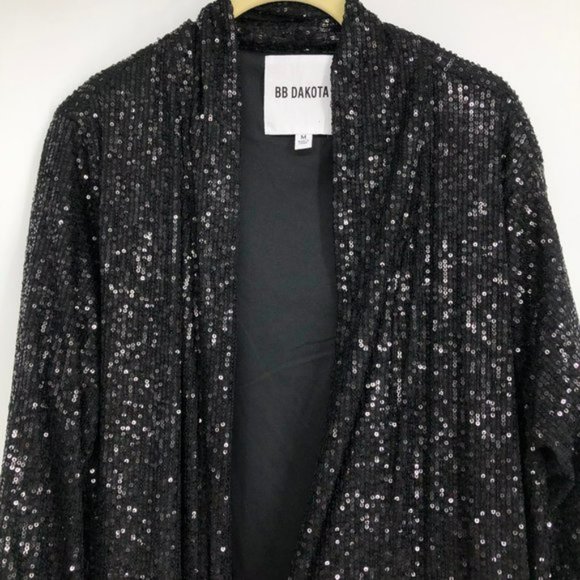 BB Dakota Rare Black Show Stopper Sequin Duster   Fashion Blogger Favourite - Picture 7 of 7